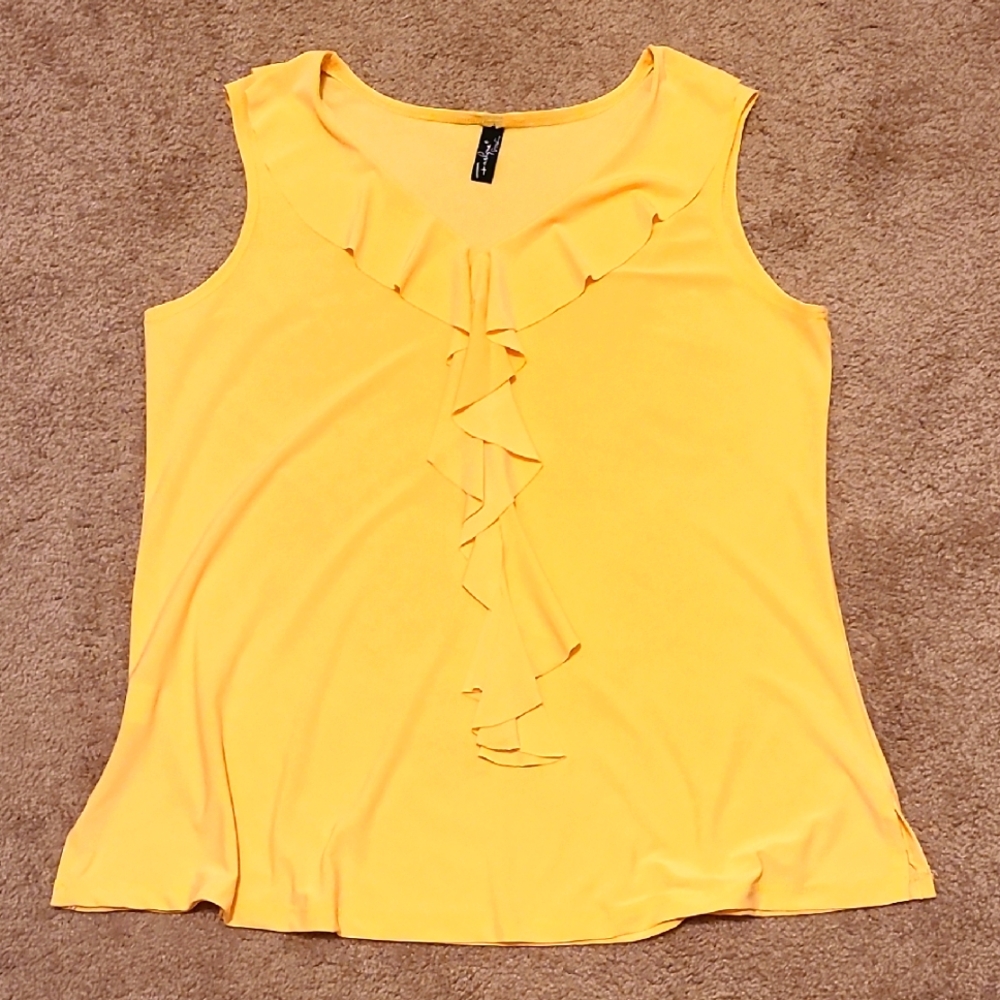 Yellow Sleeveless Ruffle Top